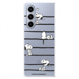 Funda para Samsung Galaxy Z Fold 5 Oficial de Peanuts Snoopy rayas - Snoopy