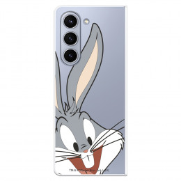 Funda para Samsung Galaxy Z Fold 5 Oficial de Warner Bros Bugs Bunny Silueta Transparente - Looney Tunes