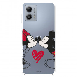 Funda para Motorola Moto G53 5G Oficial de Disney Mickey y Minnie Beso - Clásicos Disney