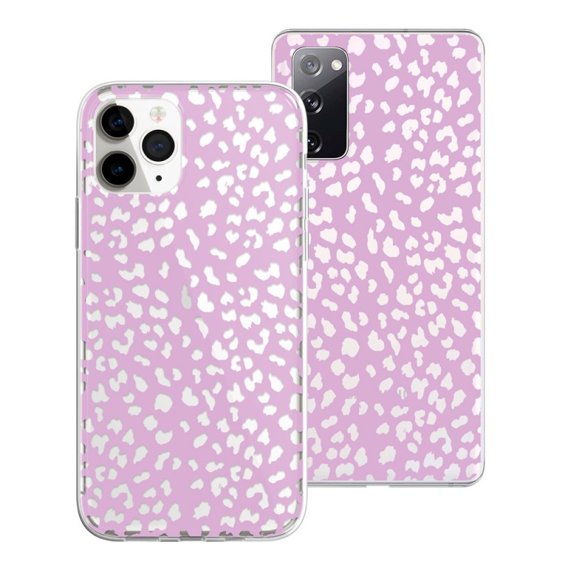 Capa Desenho Estampado Leopardo Lilás