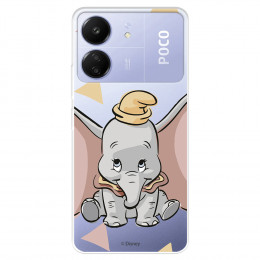 Funda para Xiaomi Poco C65 Oficial de Disney Dumbo Silueta Transparente - Dumbo