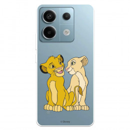 Funda para Xiaomi Redmi Note 13 5G Oficial de Disney Simba y Nala Silueta - El Rey León