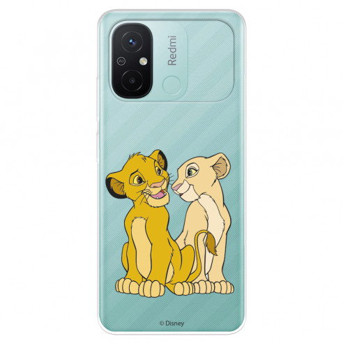 Capa para Xiaomi Redmi 12C Oficial da Disney Simba e Nala Silhueta - O Rei Leão