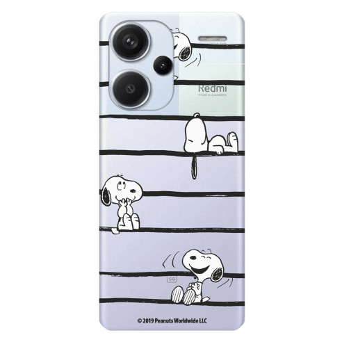 Capa Oficial Peanuts com Snoopy Stripes para Xiaomi Redmi Note 13 Pro Plus 5G - Snoopy