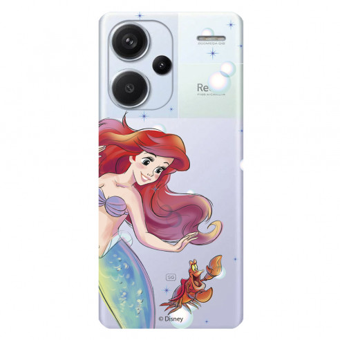 Capa Oficial Disney A Pequena Sereia com Ariel e Sebastião Bubbles para Xiaomi Redmi Note 13 Pro Plus 5G - A Pequena Sereia