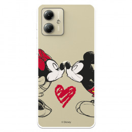 Funda para Motorola Edge 40 Neo Oficial de Disney Mickey y Minnie Beso - Clásicos Disney