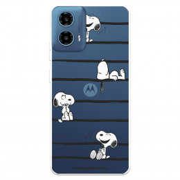 Funda para Motorola Moto G34 Oficial de Peanuts Snoopy rayas - Snoopy