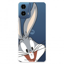 Funda para Motorola Moto G34 Oficial de Warner Bros Bugs Bunny Silueta Transparente - Looney Tunes