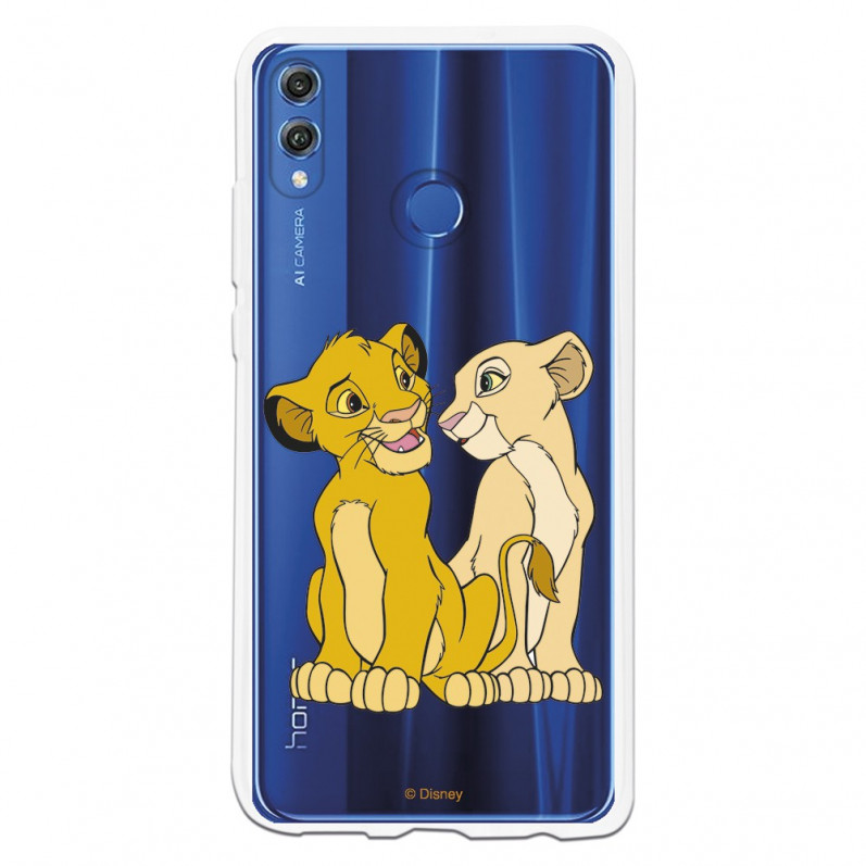 Carcasa Oficial Disney Simba y Nala transparente para Huawei Honor 8X - El Rey León- La Casa de las Carcasas
