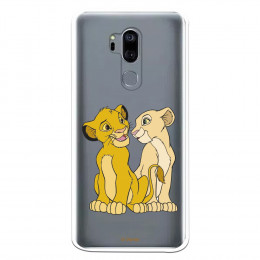 Carcasa Oficial Disney Simba y Nala transparente para LG G7 - El Rey León- La Casa de las Carcasas