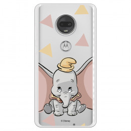 Carcasa Oficial Disney Dumbo silueta transparente para Motorola Moto G7 Plus - Dumbo- La Casa de las Carcasas