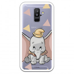 Carcasa Oficial Disney Dumbo silueta transparente para Samsung Galaxy A6 Plus 2018 - Dumbo- La Casa de las Carcasas