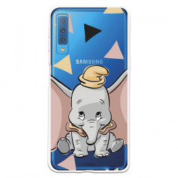 Carcasa Oficial Disney Dumbo silueta transparente para Samsung Galaxy A7 2018 - Dumbo- La Casa de las Carcasas