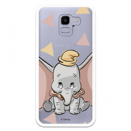 Carcasa Oficial Disney Dumbo silueta transparente para Samsung Galaxy J6 2018 - Dumbo- La Casa de las Carcasas