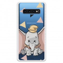 Carcasa Oficial Disney Dumbo silueta transparente para Samsung Galaxy S10 Plus - Dumbo- La Casa de las Carcasas