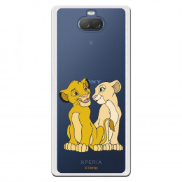 Carcasa Oficial Disney Simba y Nala transparente para Sony Xperia 10 - El Rey León- La Casa de las Carcasas
