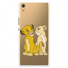 Carcasa Oficial Disney Simba y Nala transparente para Sony Xperia XA1 Ultra - El Rey León- La Casa de las Carcasas
