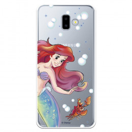 Carcasa Oficial Disney Sirenita y Sebastián Transparente para Samsung Galaxy J6 Plus - La Sirenita- La Casa de las Carcasas