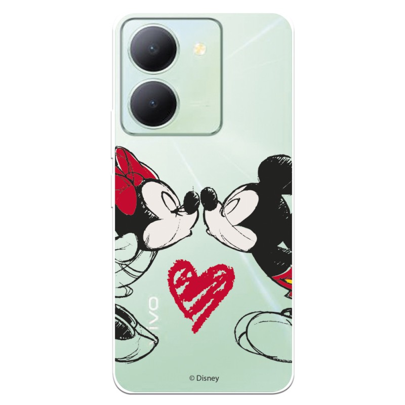 Funda para Vivo Y36 Oficial de Disney Mickey y Minnie Beso - Clásicos Disney