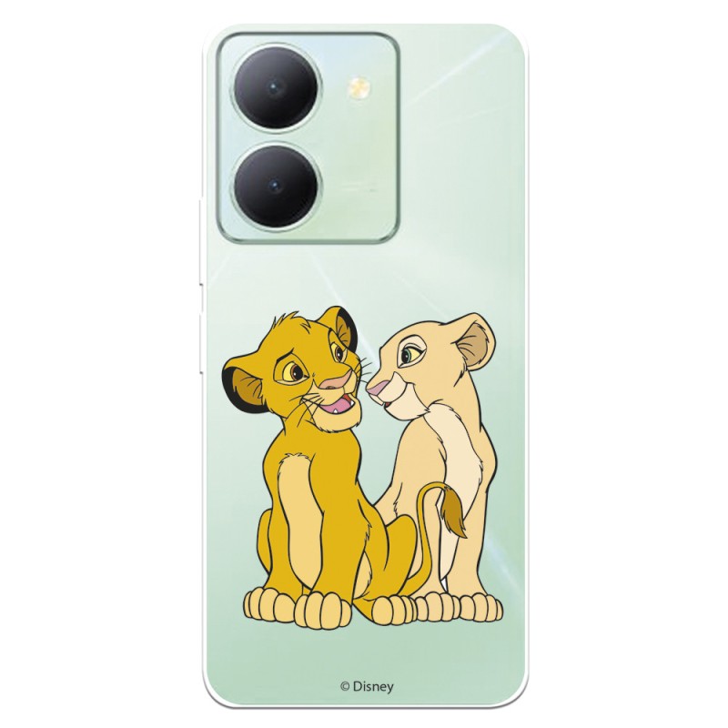 Funda para Vivo Y36 Oficial de Disney Simba y Nala Silueta - El Rey León