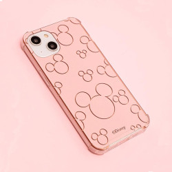 Funda Espejo Oro Rosa Oficial Disney - Silueta Mickey