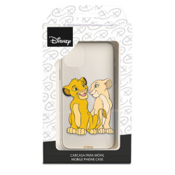 Funda para Motorola Moto G34 Oficial de Disney Simba y Nala Silueta - El Rey León