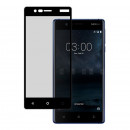 Película de vidro temperado completa preta para Nokia 3