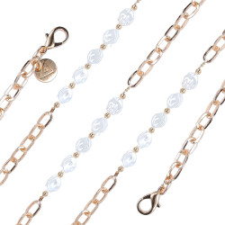 Cordão de corrente com pérolas para telemóvel