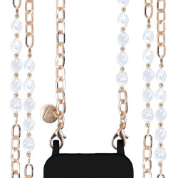 Cordão de corrente com pérolas para telemóvel