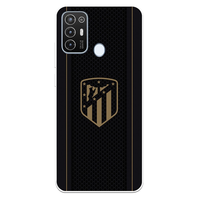 Funda para ZTE Blade A52 del Atlético de Madrid Escudo Dorado Fondo Negro  - Licencia Oficial Atlético de Madrid