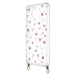 Funda Silicona Colgante Corazones Rosas para Xiaomi Redmi Note 9T