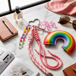 Charm Porta-chaves Arco-Íris Kawaii | La Casa de las Carcasas