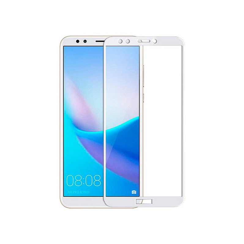 Película de vidro temperado completa branca Huawei Y5 2018