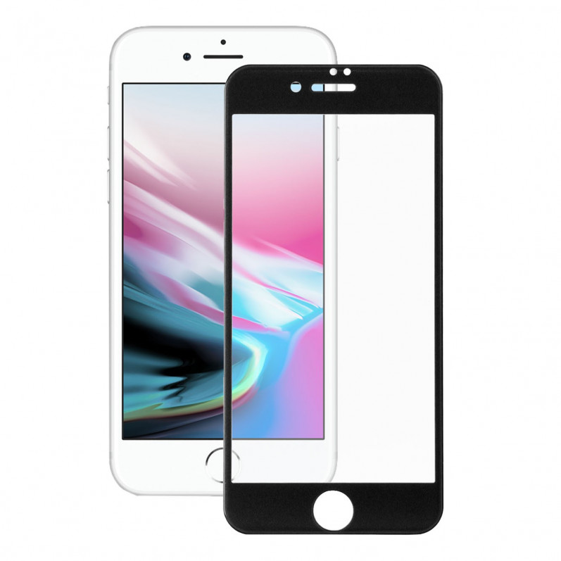 Película de vidro temperado completa preta para iPhone 8