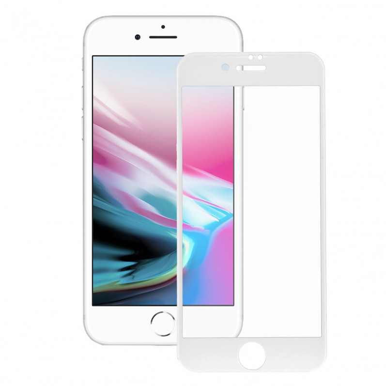 Película de vidro temperado completa branca para iPhone 6