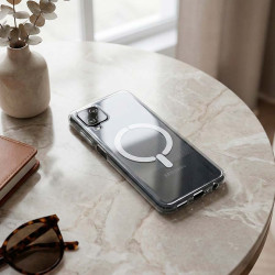 Funda Transparente Logo Compatible con Magsafe para Samsung Galaxy M12