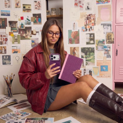 Caderno Dots Burgundy - Back to School