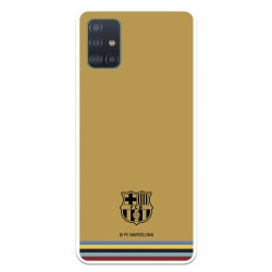 Funda para Samsung Galaxy A51 del FC Barcelona Escudo Fondo Mostaza  - Licencia Oficial FC Barcelona