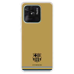 Funda para Xiaomi Redmi 10C del FC Barcelona Escudo Fondo Mostaza  - Licencia Oficial FC Barcelona