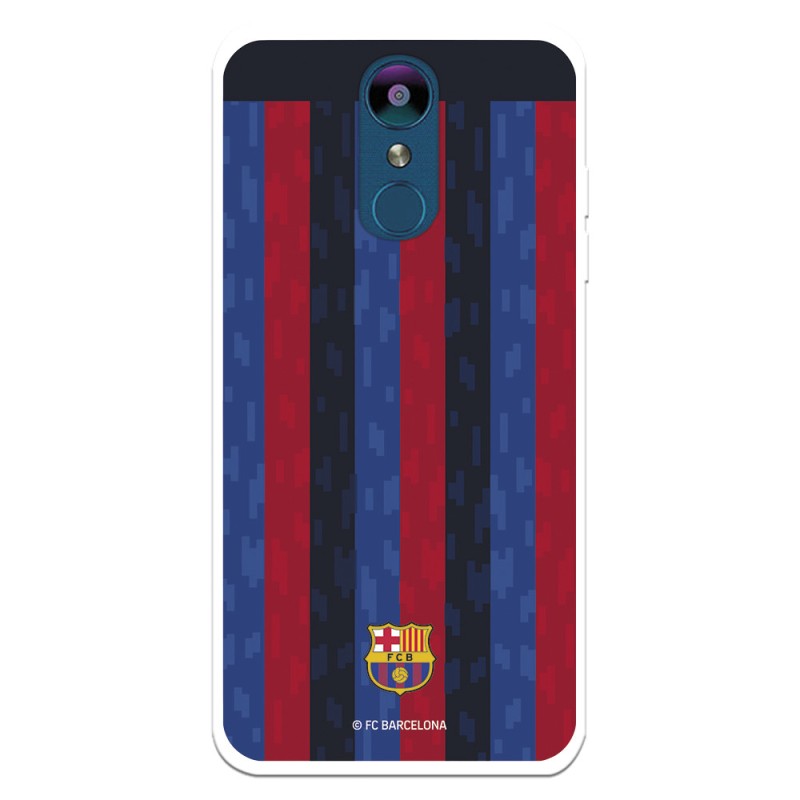 Funda para LG K9 2018 del FC Barcelona Fondo Rayas Verticales  - Licencia Oficial FC Barcelona