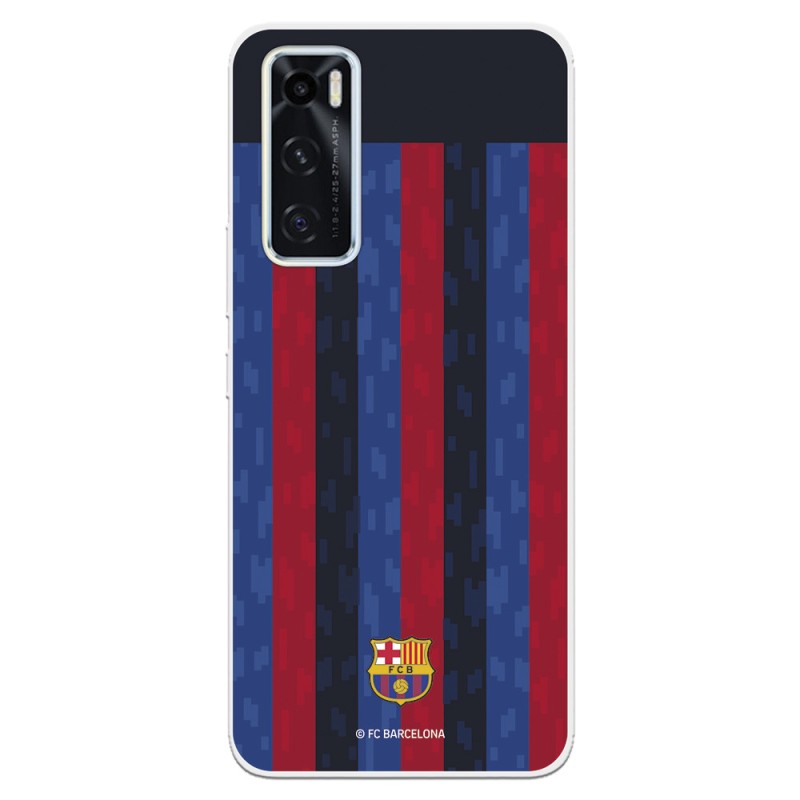 Funda para Vivo Y70 del FC Barcelona Fondo Rayas Verticales  - Licencia Oficial FC Barcelona