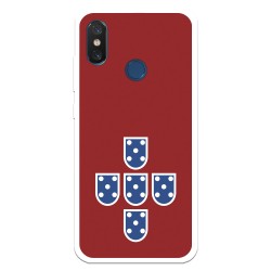 Funda para Xiaomi Mi 8 del Federación Portuguesa de Fútbol Escudo Fondo Rojo  - Licencia Oficial Federación Portuguesa de Fútbol