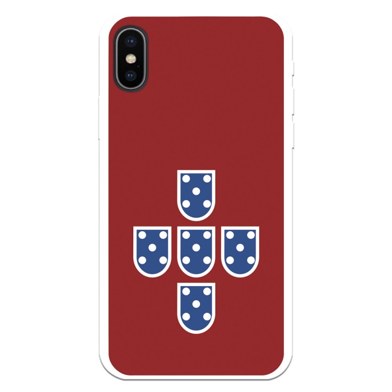 Funda para iPhone X del Federación Portuguesa de Fútbol Escudo Fondo Rojo  - Licencia Oficial Federación Portuguesa de Fútbol