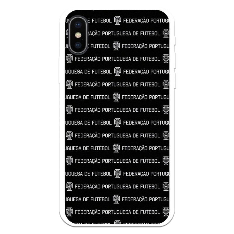 Funda para iPhone X del Federación Portuguesa de Fútbol Nombre Fondo Negro  - Licencia Oficial Federación Portuguesa de Fútbol