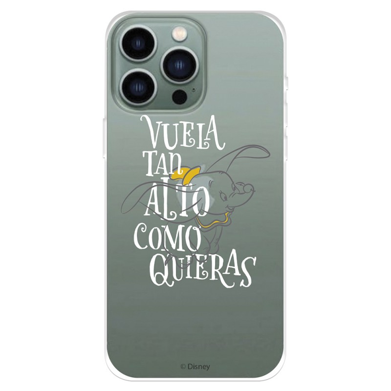 Funda para iPhone 14 Pro Max Oficial de Disney Dumbo Vuela tan Alto - Dumbo