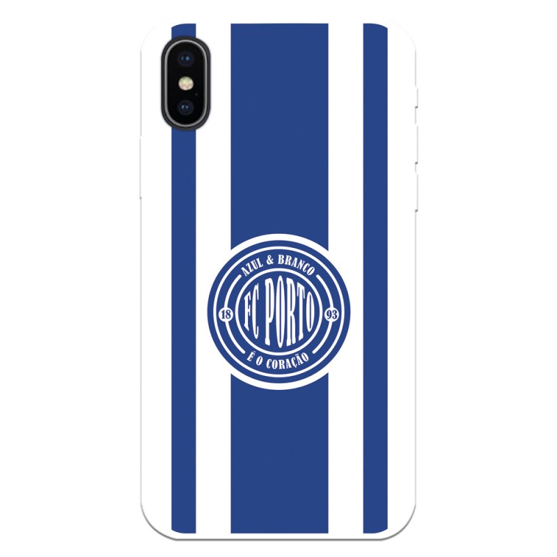 Funda para iPhone X del Fútbol Club Oporto Escudo Escudo y Rayas  - Licencia Oficial Fútbol Club Oporto