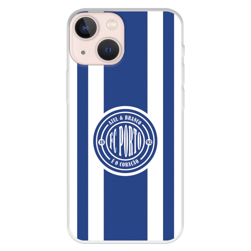 Funda para iPhone 13 Mini del Fútbol Club Oporto Escudo Escudo y Rayas  - Licencia Oficial Fútbol Club Oporto