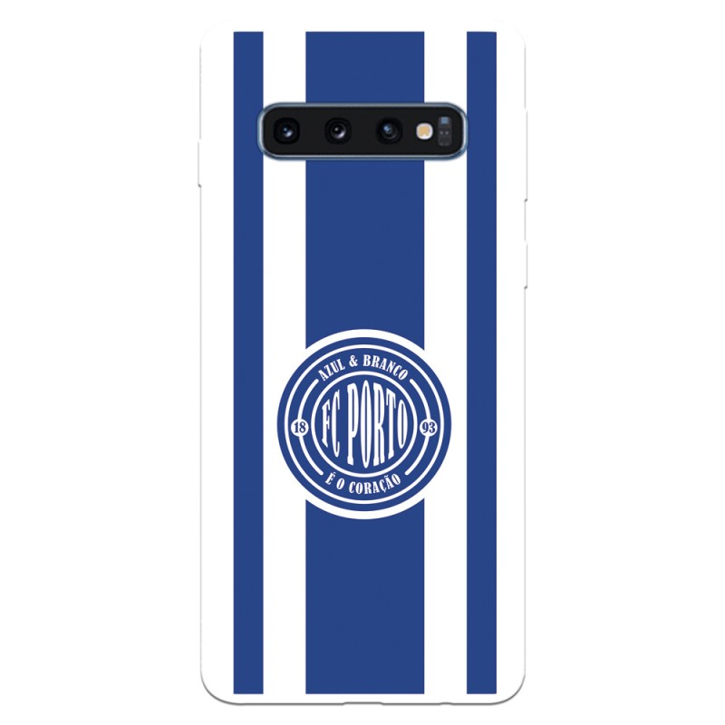 Funda para Samsung Galaxy S10 Plus del Fútbol Club Oporto Escudo Escudo y Rayas  - Licencia Oficial Fútbol Club Oporto