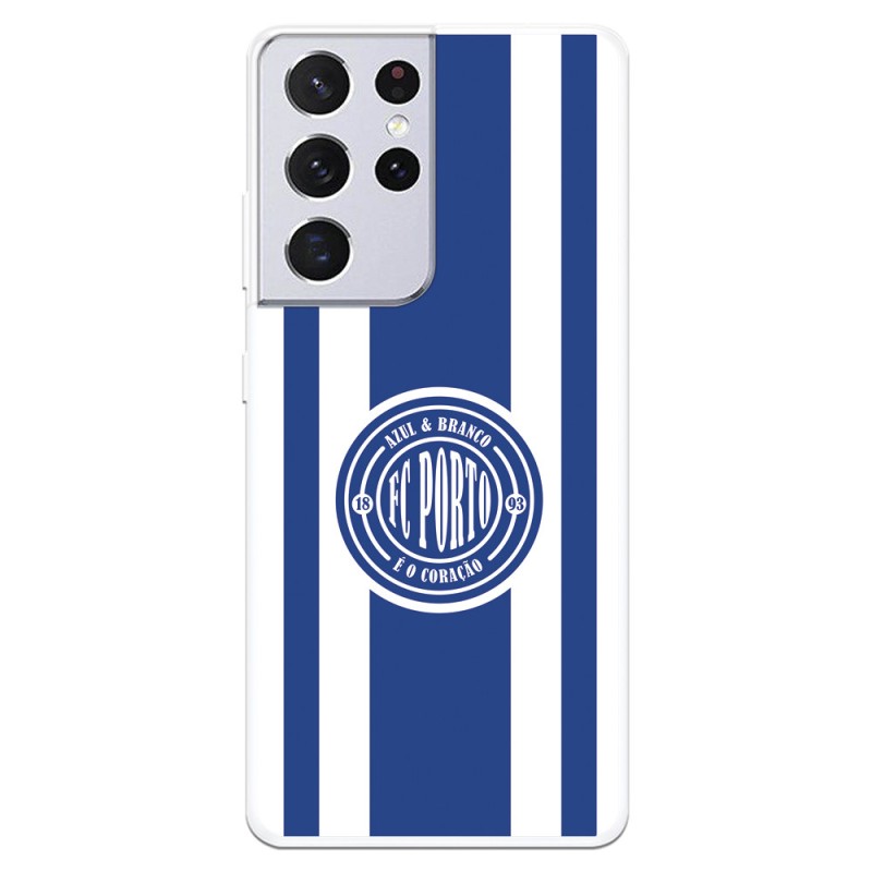 Funda para Samsung Galaxy S21 Ultra del Fútbol Club Oporto Escudo Escudo y Rayas  - Licencia Oficial Fútbol Club Oporto