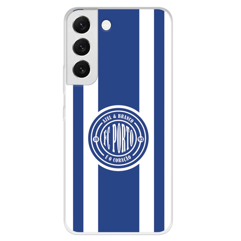 Funda para Samsung Galaxy S22 Plus del Fútbol Club Oporto Escudo Escudo y Rayas  - Licencia Oficial Fútbol Club Oporto